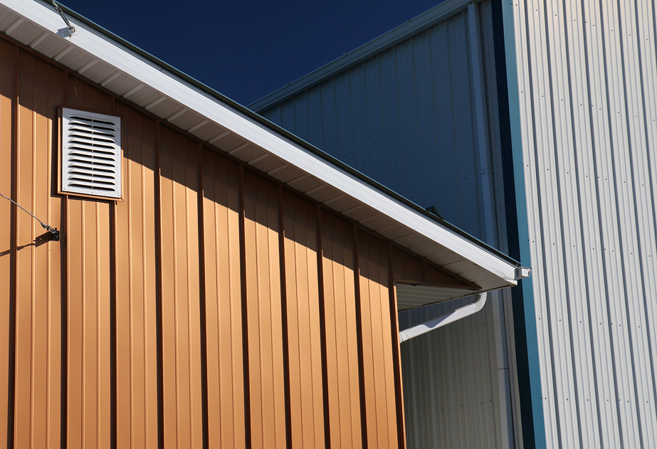 Metallic copper Pro-Lock used as cladding on commercial building.